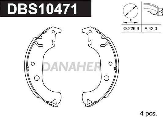 Danaher DBS10471 - Комплект тормозных колодок, барабанные autosila-amz.com