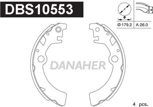 Danaher DBS10553 - Комплект тормозных колодок, барабанные autosila-amz.com