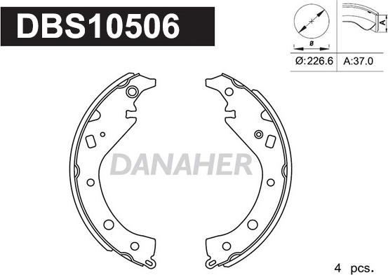 Danaher DBS10506 - Комплект тормозных колодок, барабанные autosila-amz.com