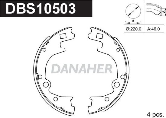 Danaher DBS10503 - Комплект тормозных колодок, барабанные autosila-amz.com