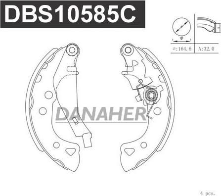 Danaher DBS10585C - Комплект тормозных колодок, барабанные autosila-amz.com