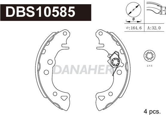 Danaher DBS10585 - Комплект тормозных колодок, барабанные autosila-amz.com