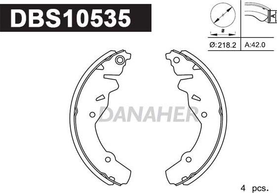 Danaher DBS10535 - Комплект тормозных колодок, барабанные autosila-amz.com