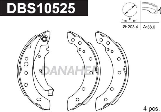 Danaher DBS10525 - Комплект тормозных колодок, барабанные autosila-amz.com