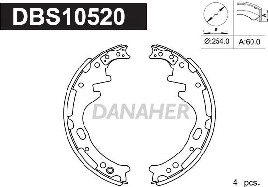 Danaher DBS10520 - Комплект тормозных колодок, барабанные autosila-amz.com