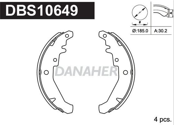Danaher DBS10649 - Комплект тормозных колодок, барабанные autosila-amz.com