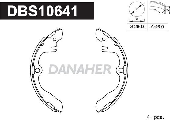 Danaher DBS10641 - Комплект тормозных колодок, барабанные autosila-amz.com