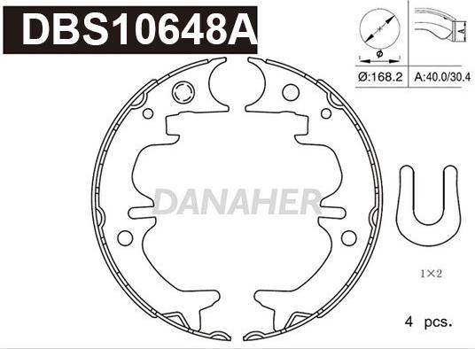 Danaher DBS10648A - Комплект тормозов, ручник, парковка autosila-amz.com