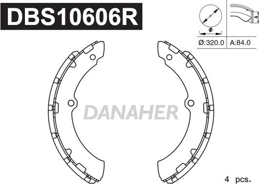 Danaher DBS10606R - Комплект тормозных колодок, барабанные autosila-amz.com