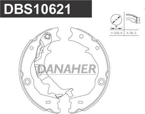 Danaher DBS10621 - Комплект тормозов, ручник, парковка autosila-amz.com