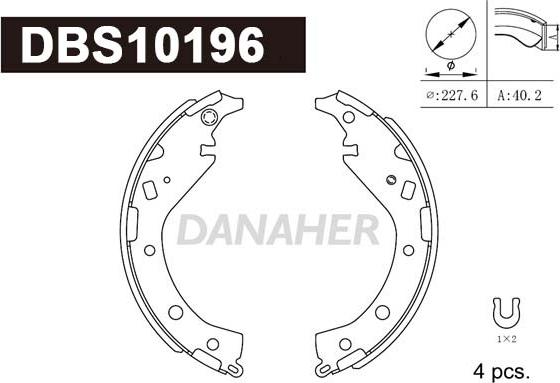 Danaher DBS10196 - Комплект тормозных колодок, барабанные autosila-amz.com