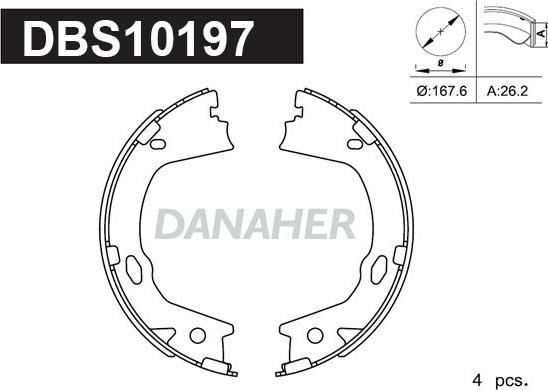 Danaher DBS10197 - Комплект тормозов, ручник, парковка autosila-amz.com