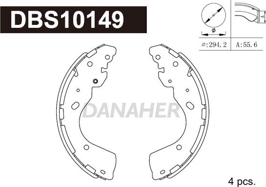 Danaher DBS10149 - Комплект тормозных колодок, барабанные autosila-amz.com