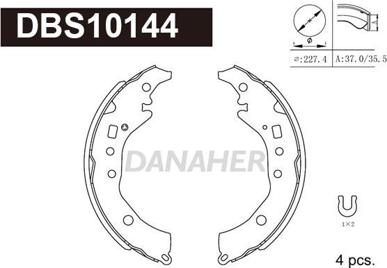 Danaher DBS10144 - Комплект тормозных колодок, барабанные autosila-amz.com