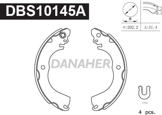 Danaher DBS10145A - Комплект тормозных колодок, барабанные autosila-amz.com
