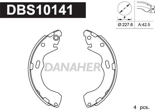 Danaher DBS10141 - Комплект тормозных колодок, барабанные autosila-amz.com