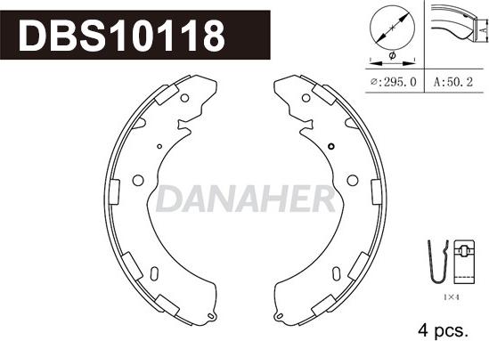 Danaher DBS10118 - Комплект тормозных колодок, барабанные autosila-amz.com