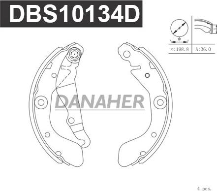 Danaher DBS10134D - Комплект тормозных колодок, барабанные autosila-amz.com