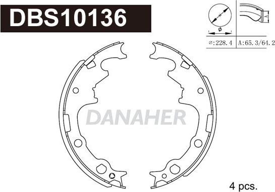Danaher DBS10136 - Комплект тормозных колодок, барабанные autosila-amz.com