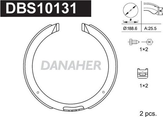 Danaher DBS10131 - Комплект тормозов, ручник, парковка autosila-amz.com