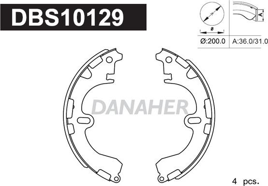 Danaher DBS10129 - Комплект тормозных колодок, барабанные autosila-amz.com