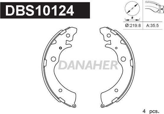 Danaher DBS10124 - Комплект тормозных колодок, барабанные autosila-amz.com