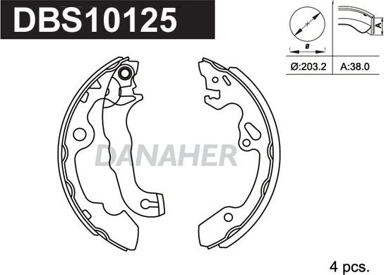 Danaher DBS10125 - Комплект тормозных колодок, барабанные autosila-amz.com