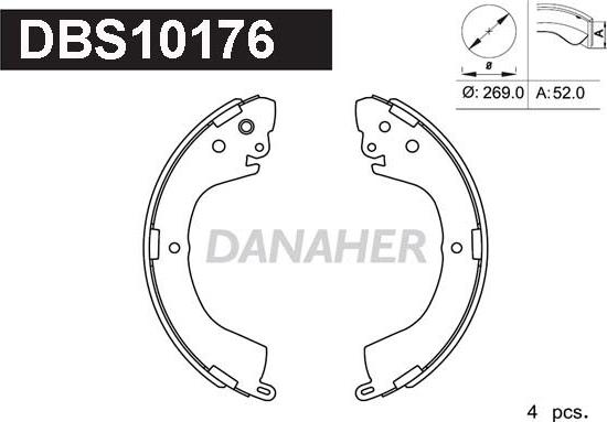 Danaher DBS10176 - Комплект тормозных колодок, барабанные autosila-amz.com