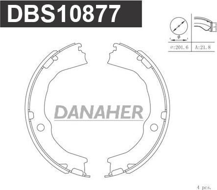 Danaher DBS10877 - Комплект тормозов, ручник, парковка autosila-amz.com