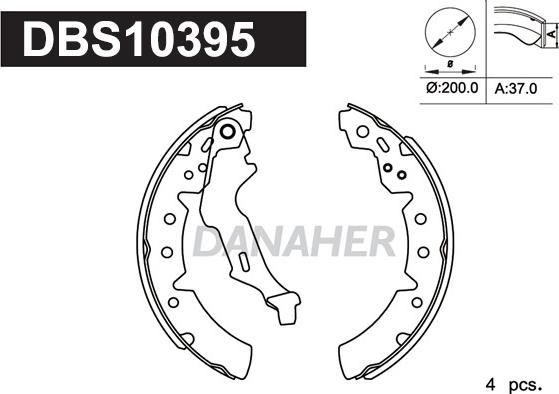 Danaher DBS10395 - Комплект тормозных колодок, барабанные autosila-amz.com