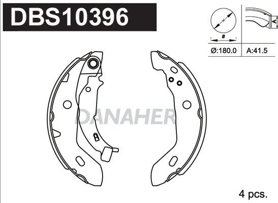 Danaher DBS10396 - Комплект тормозных колодок, барабанные autosila-amz.com