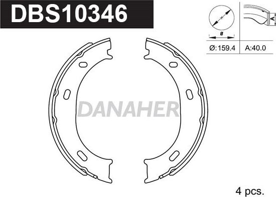 Danaher DBS10346 - Комплект тормозов, ручник, парковка autosila-amz.com