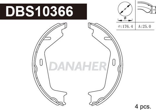 Danaher DBS10366 - Комплект тормозов, ручник, парковка autosila-amz.com