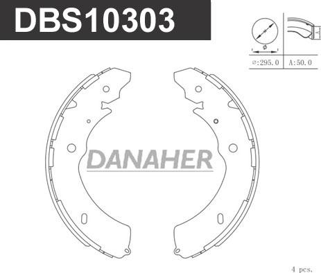 Danaher DBS10303 - Комплект тормозных колодок, барабанные autosila-amz.com