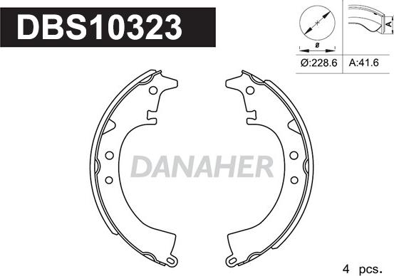 Danaher DBS10323 - Комплект тормозных колодок, барабанные autosila-amz.com