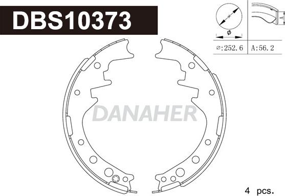 Danaher DBS10373 - Комплект тормозных колодок, барабанные autosila-amz.com