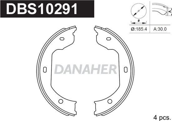 Danaher DBS10291 - Комплект тормозов, ручник, парковка autosila-amz.com