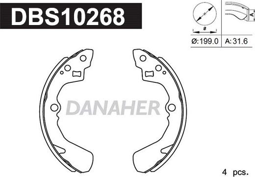 Danaher DBS10268 - Комплект тормозных колодок, барабанные autosila-amz.com