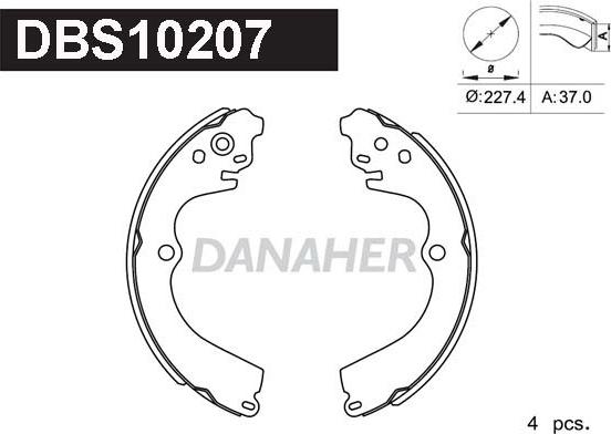 Danaher DBS10207 - Комплект тормозных колодок, барабанные autosila-amz.com