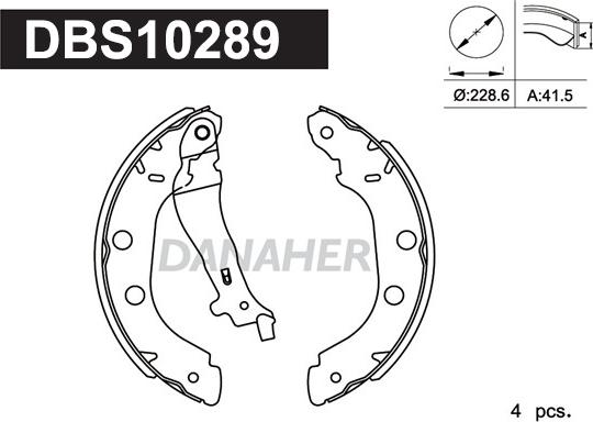 Danaher DBS10289 - Комплект тормозных колодок, барабанные autosila-amz.com