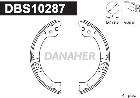Danaher DBS10287 - Комплект тормозов, ручник, парковка autosila-amz.com