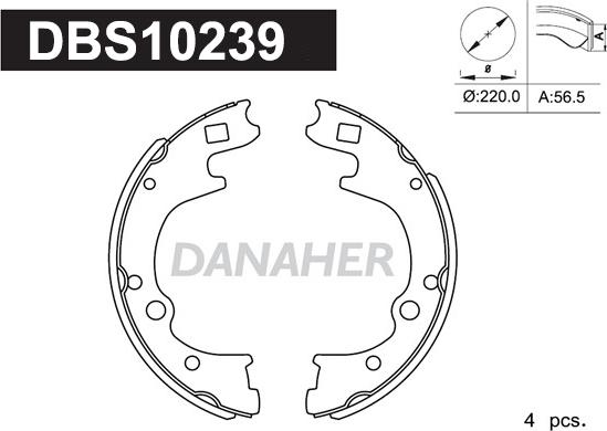 Danaher DBS10239 - Комплект тормозных колодок, барабанные autosila-amz.com