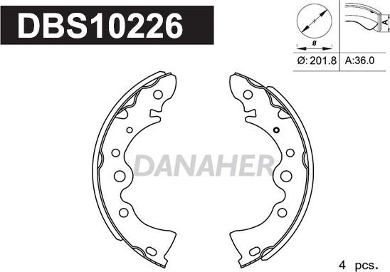 Danaher DBS10226 - Комплект тормозных колодок, барабанные autosila-amz.com