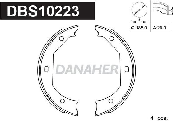 Danaher DBS10223 - Комплект тормозов, ручник, парковка autosila-amz.com