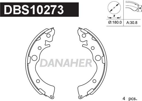 Danaher DBS10273 - Комплект тормозных колодок, барабанные autosila-amz.com
