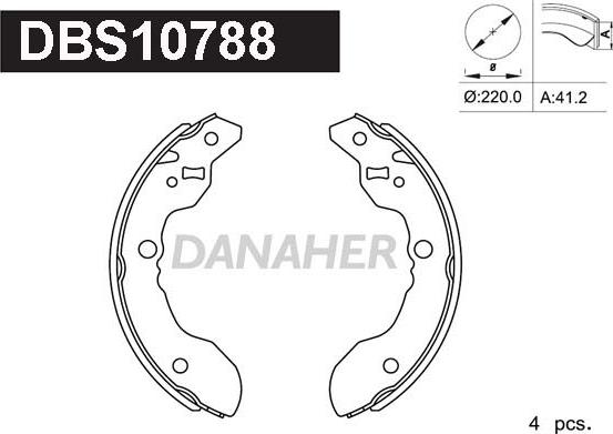 Danaher DBS10788 - Комплект тормозных колодок, барабанные autosila-amz.com