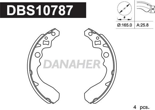 Danaher DBS10787 - Комплект тормозных колодок, барабанные autosila-amz.com