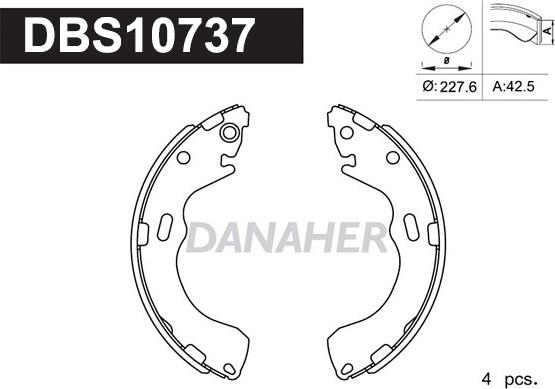 Danaher DBS10737 - Комплект тормозных колодок, барабанные autosila-amz.com