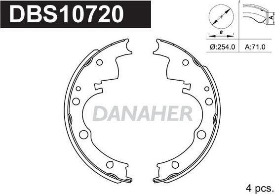 Danaher DBS10720 - Комплект тормозных колодок, барабанные autosila-amz.com