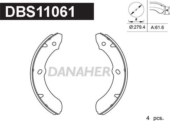 Danaher DBS11061 - Комплект тормозных колодок, барабанные autosila-amz.com